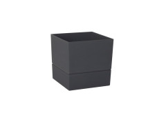 POT CARRE POLYPROPYLENE DIAMETRE 14,3CM GRIS