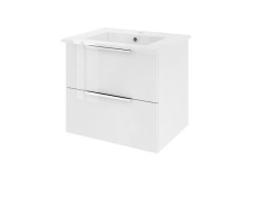 MEUBLE SOUS VASQUE ESSENTIAL BLANC BRILLANT L.60XP.45CM 2 TIROIRS