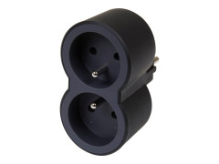 BIPLITE 2 PRISES TERRE NOIR