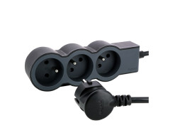 MULTIPRISE 3 PRISES TERRE 1,5M NOIR
