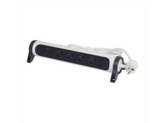 MULTIPRISE 5 PRISES ROTATIVE/FIXE 1,5M BLANC/GRIS
