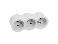 TRIPLITE 3 PRISES TERRE BLANC/GRIS