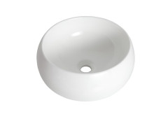 VASQUE A POSER LUNE ROND DIAMETRE 38CM BLANC BRILLANT CERAMIQUE