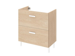 MEUBLE SOUS VASQUE EASY2 CHENE NAT L.70XP.40XH.78CM 2 PTIROIRS 4 PIEDS