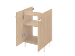 MEUBLE SOUS VASQUE EASY2 CHENE NAT L.50XP.40XH.78CM 2 PORTES 4 PIEDS
