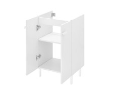 MEUBLE SOUS VASQUE EASY2 BLANC MAT L.50XP.40XH.78CM 2PORTES 4 PIEDS