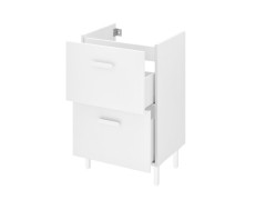 MEUBLE SOUS VASQUE EASY2 BLANC MAT L.50XP.40XH.78CM 2 P TIROIRS 4PIEDS