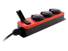 MULTIPRISE FILAIRE 3PRISES 2USB H07RNF 3M NOIR/ROUGE ZENITECH