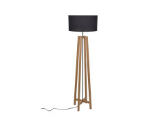 LAMPADAIRE CONRAD E27 H153CM NOIR/BOIS