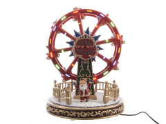 DECOR NOEL INTERIEUR PLAST ROUE MUSICAL LUMINEUSE 24LED 21X21X26,4CM