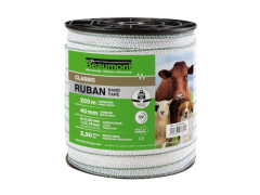 RUBAN CLOTURE ELECTRIQUE BLANC ET VERT 40MM/200M CLASSIC BEAUMONT