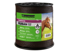 RUBAN CLOTURE ELECTRIQUE MARRON 40MM / 200M PADDOCK BEAUMONT