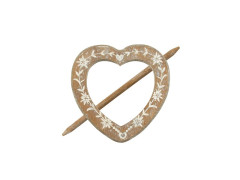 EMBRASSE BROCHE BOIS COEUR NATUREL