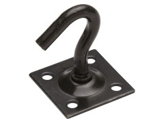 CROCHET FIXE+PLATINE AZN NOIR D8MM PLAT45X45MM STANDERS