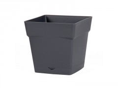 POT CARRE TOSCANE 17,4X17,4X17CM 3,4L RESERVE EAU GRIS ANTHRACITE