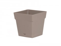 POT CARRE TOSCANE 17,4X17,4X17CM 3,4L RESERVE EAU TAUPE