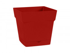 POT CARRE TOSCANE 17,4X17,4X17CM 3,4L RESERVE EAU ROUGE