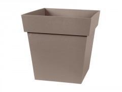 POT CARRE TOSCANE 32X32X32CM 22L TAUPE