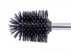 BROSSE WC EN SILICONE NOIR ET CHROME