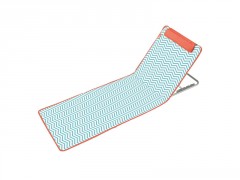 CALE DOS DE PLAGE BLEU DENIM 5 POSITIONS POCHE ARR COUSSIN APPUI TETE