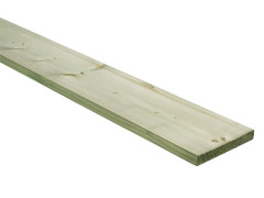 PLANCHE SAPIN TRAITE ET RABOTE AUTOCLAVE 25X197 4M