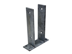 SUPPORT A FIXER EN U NATUREL POUR POTEAU 7CM
