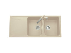 EVIER A ENCASTRER ROXANA 2 BAC+1 EGOUTTOIR L116XP50CM GRANIT+RES BEIGE