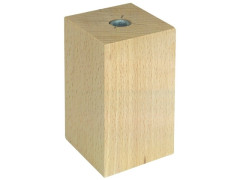PIED LIT CARRE DIAMETRE 50 HAUTEUR 80 HETRE BRUT