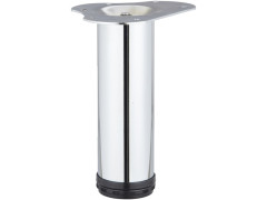 PIED MEUBLE CYLINDRIQUE REGLABLE DIAMETRE 60 ACIER CHROME