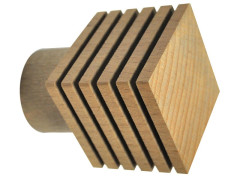 EMBOUT BOIS DIAMETRE 28 DESIGN CARRE STRIE CHENE CLAIR