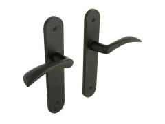POIGNEE DE PORTE AZUR SANS TROU NOIR ALUMINIUM ENTRAXE 165MM X2