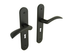 POIGNEE DE PORTE AZUR TROU DE CLE ALUMINIUM ENTRAXE 165MM X2