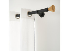 BARRE A RIDEAU BOIS D28 2M NOIR MAT
