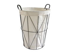 PANIER A LINGE SCANDI FILAIRE NOIR 60L D40XH50 CM