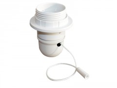 DOUILLE POUR AMPOULE E27 1/2 FILETEE + INTERRUPTEUR TIRETTE