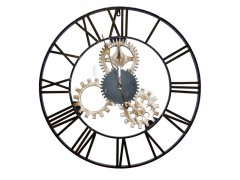 HORLOGE ENGRENAGE METAL DIAMETRE 70 NOIR