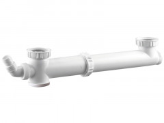 TUBULURE EVIER 2 CUVES ENTRAXE REGLABLE 160/360MM 1 PRISE