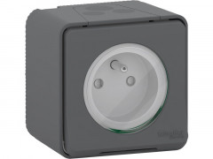 PRISE SAILLIE IP55 ETANCHE MUREVA STYL SCHNEIDER ELECTRIC GRIS LOT DE2