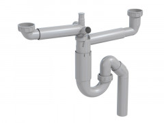 SIPHON GAIN DE PLACE EVIER 2 CUVES DIAM 40 MM