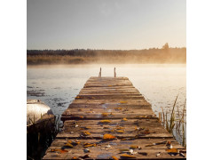 PLEXIGLASS PONTON SUR LAC 90X90 BEIGE MARRON