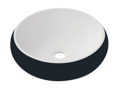 VASQUE A POSER RONDE MOON RESINE DIAMETRE 36 CM NOIR ET BLANC BALNEO