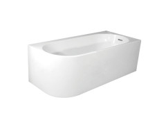 BAIGNOIRE SEMI ILOT SOPHIA DROITE BLANC ACRYLIQUE 170X75 CM