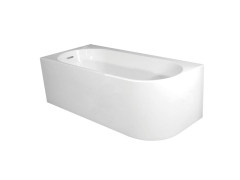 BAIGNOIRE SEMI ILOT SOPHIA GAUCHE BLANC ACRYLIQUE 180X80 CM