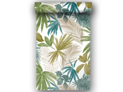 PAPIER PEINT VINYLE INTISSE WILD PALMS VERT