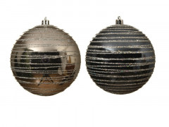 BOULE DECORATIVE BLEU NUIT BLANC FROID X2