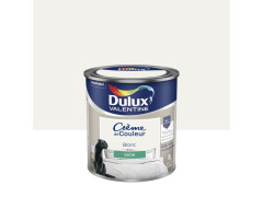 PEINTURE M/B  CREME DE COULEUR DULUX VALENTINE BLANC SATINE 0.5 L