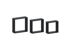ETAGERE CUBE NOIR MAT 30X10X10CM EPAISSEUR 12MM LOT DE 3