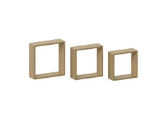 ETAGERE CUBECHENE NATUREL MAT 30X10X10CM EPAISSEUR 12MM LOT DE 3