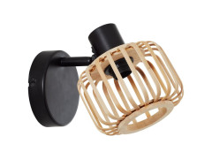 SPOT PATERE PECAN E14 METAL NOIR/BAMBOU INSPIRE