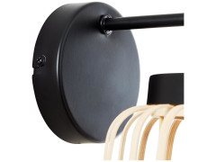 APPLIQUE PECAN E27 METAL NOIR/BAMBOU INSPIRE